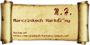 Marczinkech Harkány névjegykártya